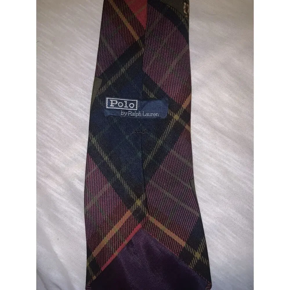 VINTAGE Polo Ralph Lauren Golf Scene 100% Silk Handmade Neck tie RARE - Picture 5 of 6